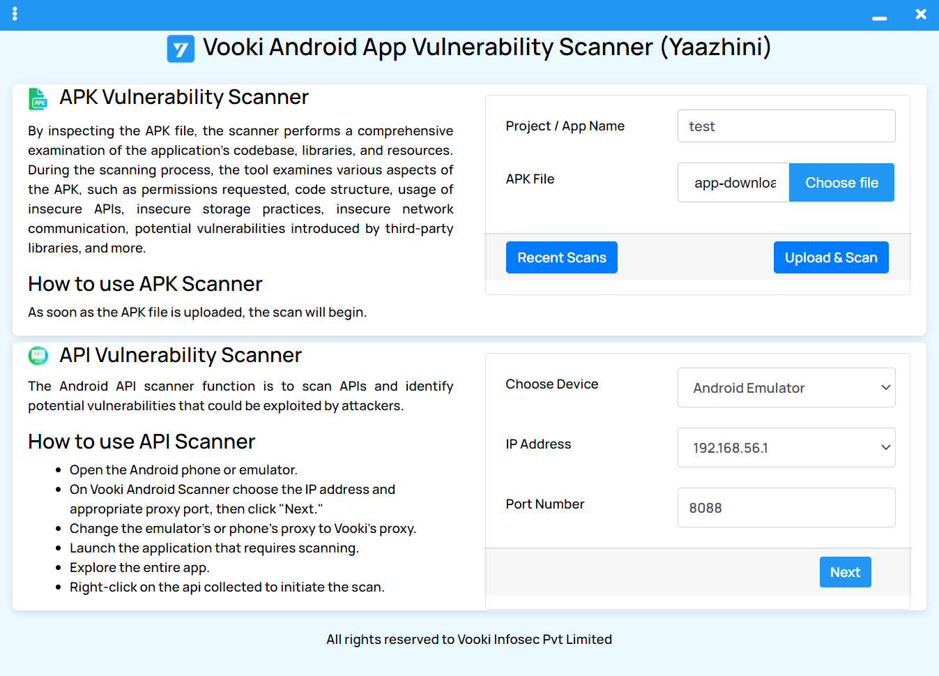 Vooki - Free Android APK & API Vulnerability Scanner(Yaazhini)